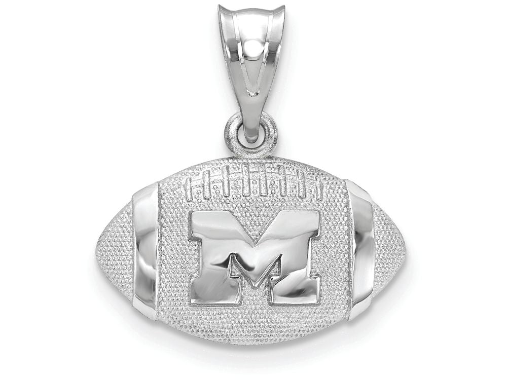 Logoart 925 Sterling Silver University Of Michigan Football Pendant