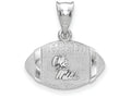 LogoArt Sterling Silver University Of Mississippi Ole Misterling Silver 3D Football W/ Logo Pendant Necklace