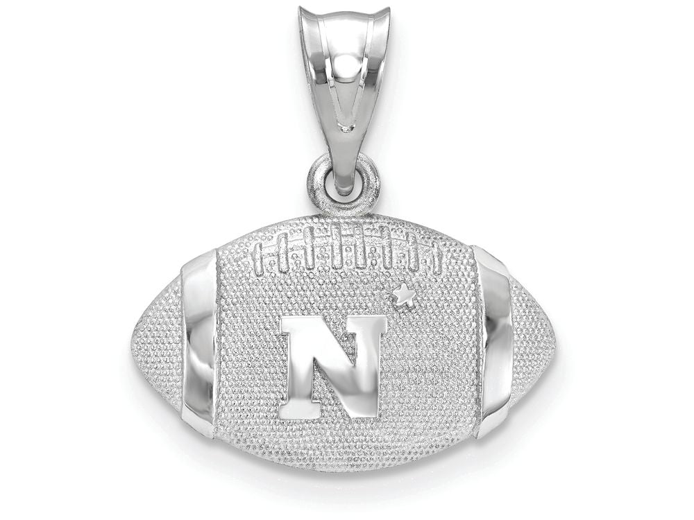 Logoart 925 Sterling Silver University Of Nebraska Football Pendant