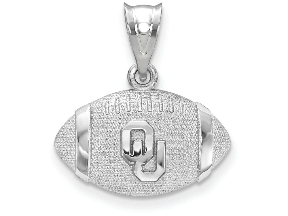 Logoart 925 Sterling Silver University Of Oklahoma Football Pendant