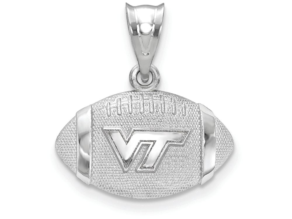 Logoart 925 Sterling Silver Virginia Tech Football Pendant