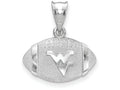 Logoart 925 Sterling Silver West Virginia University Wv Football Pendant