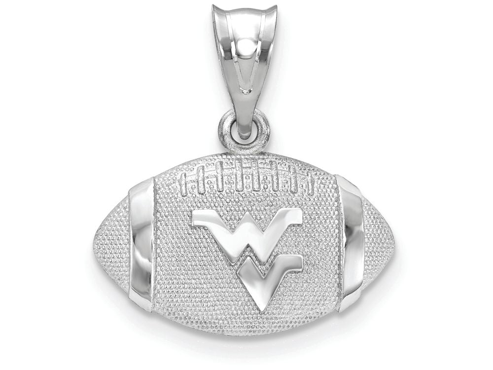 Logoart 925 Sterling Silver West Virginia University Wv Football Pendant