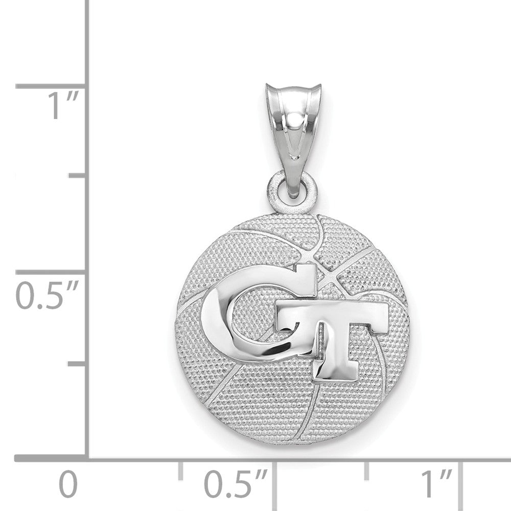 Logoart 925 Sterling Silver Georgia Tech Basketball Pendant