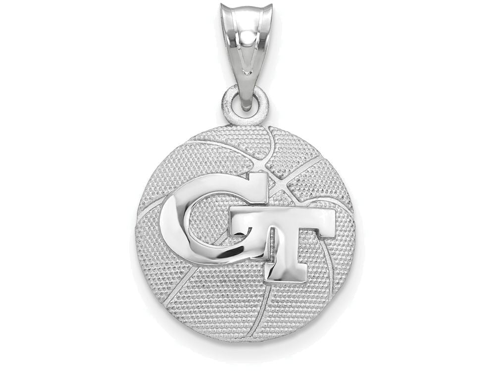 Logoart 925 Sterling Silver Georgia Tech Basketball Pendant