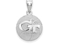 Logoart 925 Sterling Silver Georgia Tech Basketball Pendant