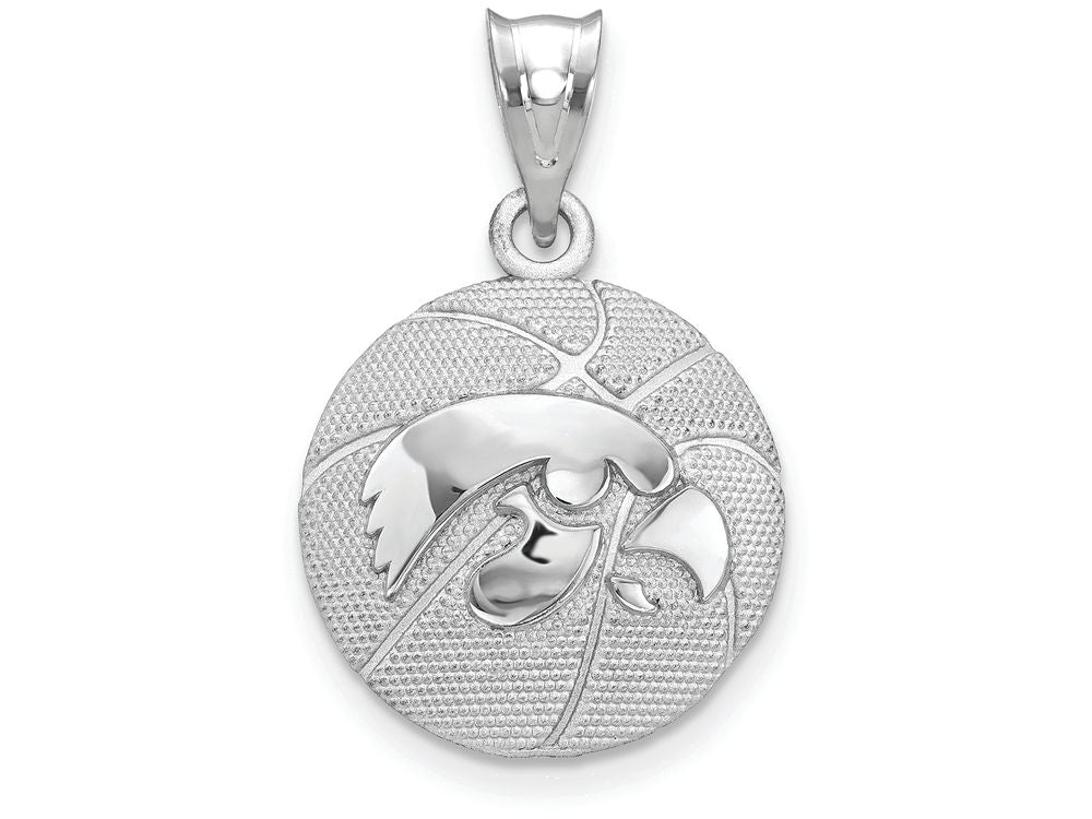 Logoart 925 Sterling Silver The University Of Iowa Basketball Pendant