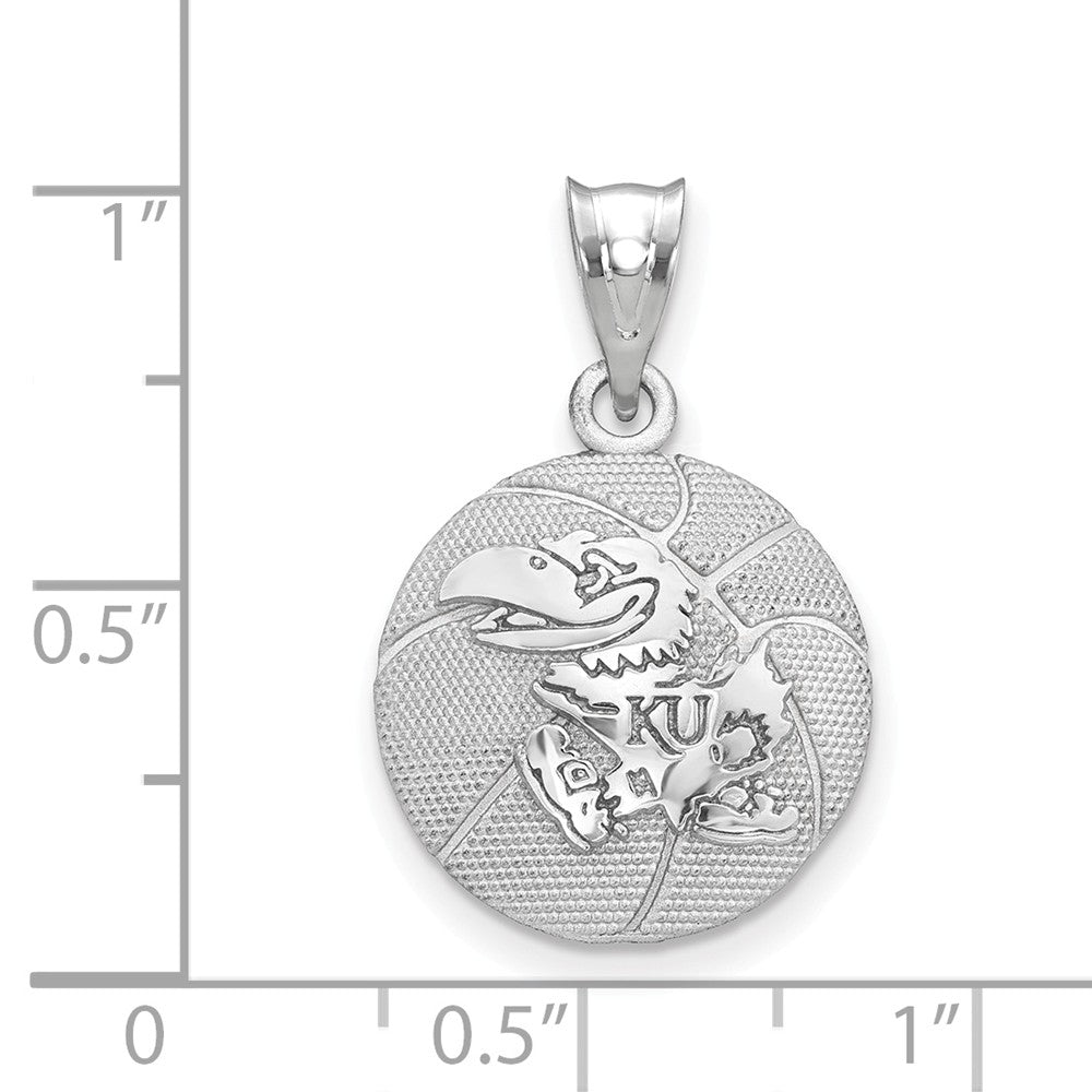 Logoart 925 Sterling Silver The University Of Kansas Basketball Pendant