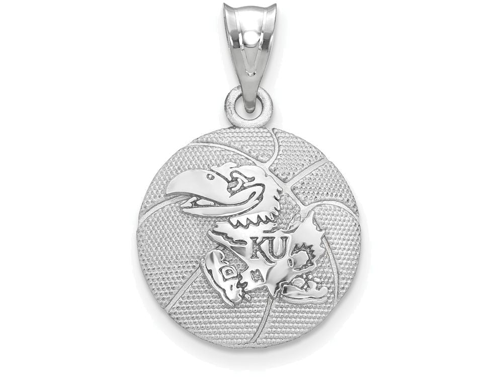 Logoart 925 Sterling Silver The University Of Kansas Basketball Pendant