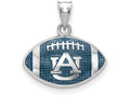 Logoart 925 Sterling Silver Auburn University Enameled Football Pendant