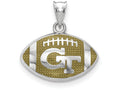 Logoart 925 Sterling Silver Georgia Institute Of Technology Enameled Football Pendant