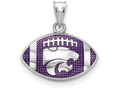 Logoart 925 Sterling Silver Kansas State Univ. Wildcat Enameled Football Pendant