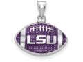 Logoart 925 Sterling Silver Louisiana State University Lsu Enameled Football Pendant