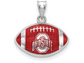 Logoart 925 Sterling Silver The Ohio State Univ. Enameled Football Pendant