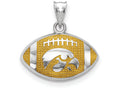 Logoart 925 Sterling Silver The Univ. Of Iowa Enameled Football Pendant
