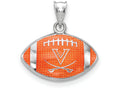 Logoart 925 Sterling Silver Univ. Of Virginia Enameled Football Pendant