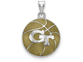 Logoart 925 Sterling Silver Georgia Institute Of Technology Enameled Basketball Pendant