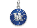Logoart 925 Sterling Silver University Of Kentucky Domed Enameled Basketball Pendant