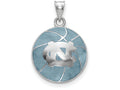Logoart 925 Sterling Silver Univ. Of North Carolina Domed Enameled Basketball Pendant