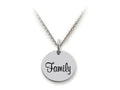 Stellar White 925 Sterling Silver Family Disc Pendant Necklace - Chain Included