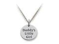 Stellar White 925 Sterling Silver Daddy's Little Girl Disc Pendant Necklace - Chain Included