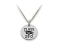 Stellar White 925 Sterling Silver Class Of 2013 Disc Pendant Necklace - Chain Included