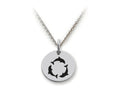 Stellar White 925 Sterling Silver Dolphins Disc Pendant Necklace - Chain Included