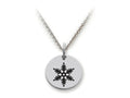 Stellar White 925 Sterling Silver Snowflake Disc Pendant Necklace - Chain Included
