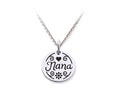 Stellar White 925 Sterling Silver Nana Disc Pendant Necklace - Chain Included