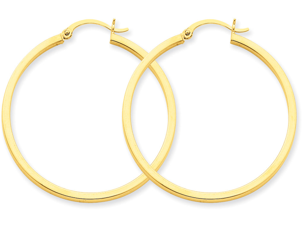 FJC Finejewelers 14k Yellow Gold 2mm Square Tube Hoop Earrings