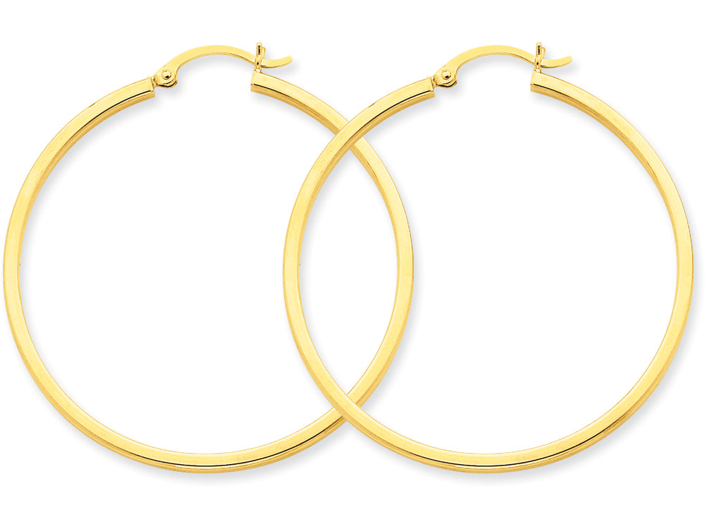 FJC Finejewelers 14k Yellow Gold 2mm Square Tube Hoop Earrings