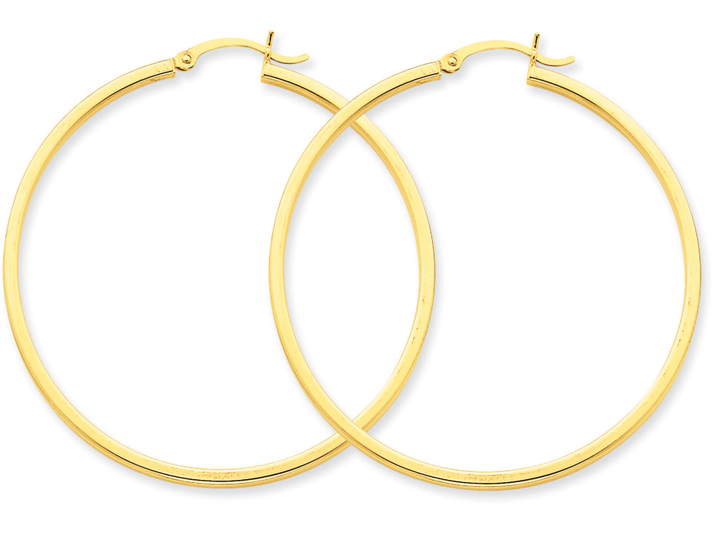 FJC Finejewelers 14k Yellow Gold 2mm Square Tube Hoop Earrings