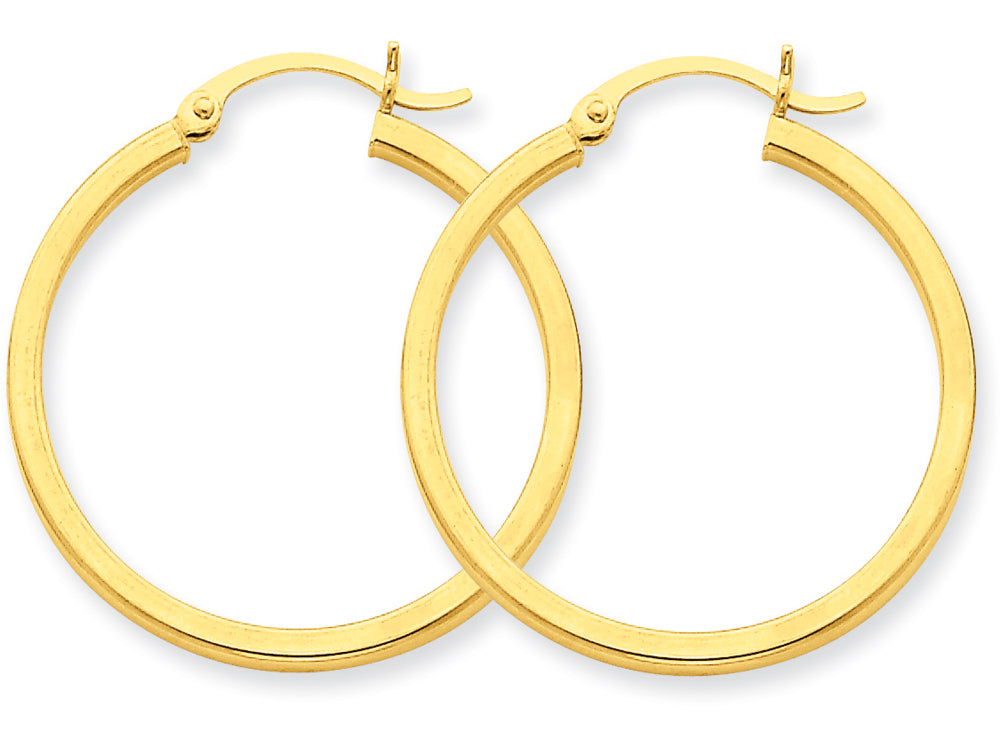 FJC Finejewelers 14k Yellow Gold 2mm Square Tube Hoop Earrings