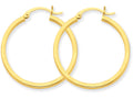 FJC Finejewelers 14k Yellow Gold 2mm Square Tube Hoop Earrings