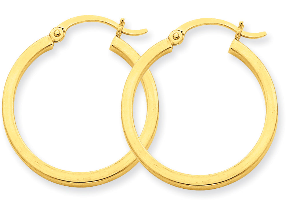 FJC Finejewelers 14k Yellow Gold 2mm Square Tube Hoop Earrings