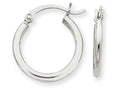 FJC Finejewelers 14k White Gold 2mm Round Hoop Earrings