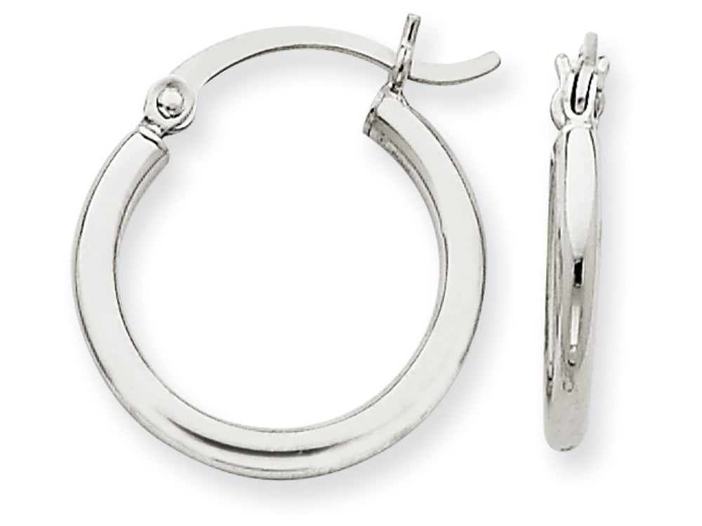 FJC Finejewelers 14k White Gold 2mm Round Hoop Earrings
