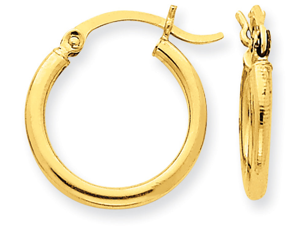 FJC Finejewelers 14k Yellow Gold Polished 2mm Round Hoop Earrings