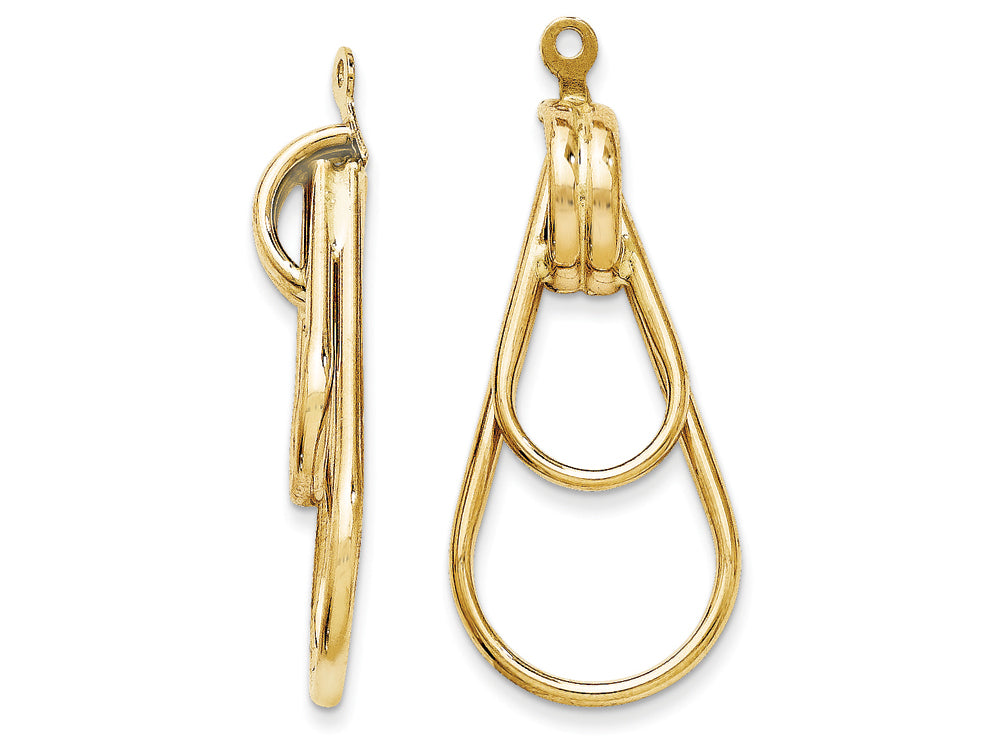 FJC Finejewelers 14k Yellow Gold Polished Double Teardrop Earring Jackets