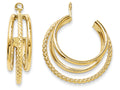 FJC Finejewelers 14k Yellow Gold Polished and Twisted Triple Hoop Earring Jackets