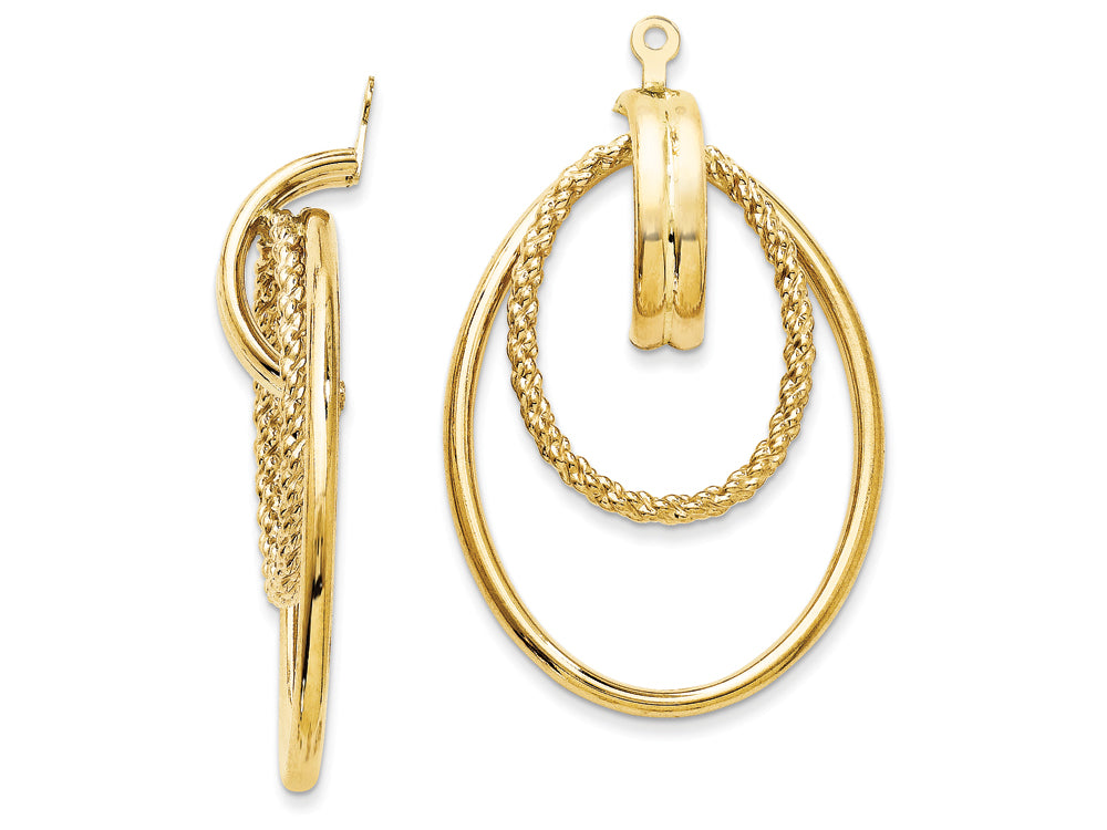 FJC Finejewelers 14k Yellow Gold Polished Double Hoop Earring Jackets