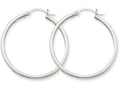 FJC Finejewelers 14k White Gold 2mm Round Hoop Earrings