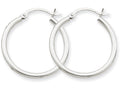 FJC Finejewelers 14k White Gold 2mm Round Hoop Earrings