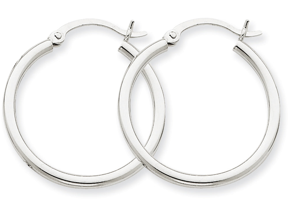 FJC Finejewelers 14k White Gold 2mm Round Hoop Earrings
