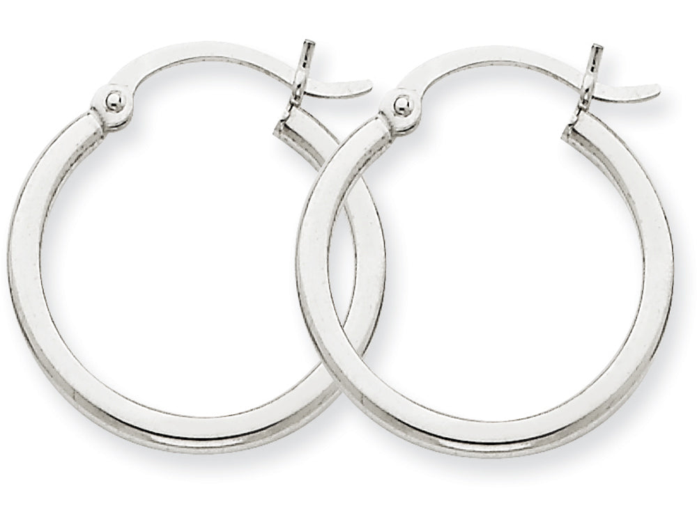 FJC Finejewelers 14k White Gold 2mm Round Hoop Earrings
