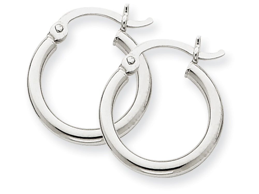 FJC Finejewelers 14k White Gold 2mm Round Hoop Earrings
