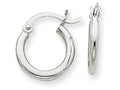 FJC Finejewelers 14k White Gold 2mm Round Hoop Earrings