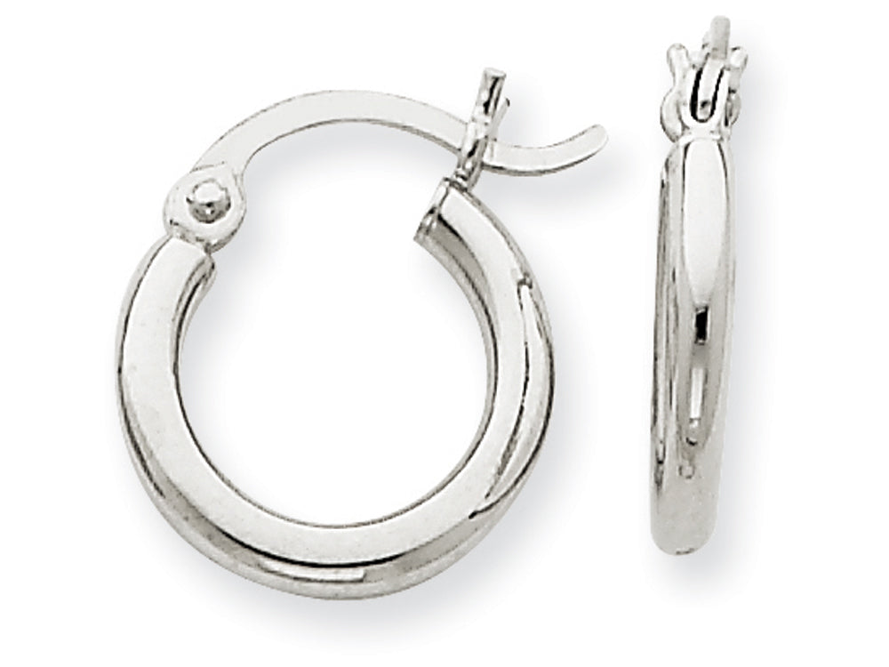 FJC Finejewelers 14k White Gold 2mm Round Hoop Earrings