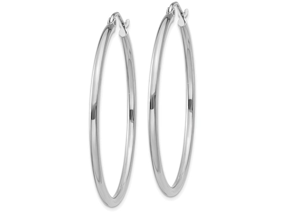 FJC Finejewelers 14k White Gold 2mm Round Hoop Earrings