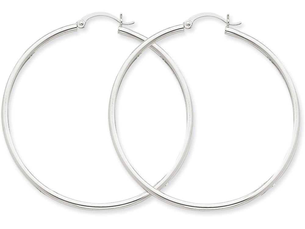 FJC Finejewelers 14k White Gold 2mm Round Hoop Earrings
